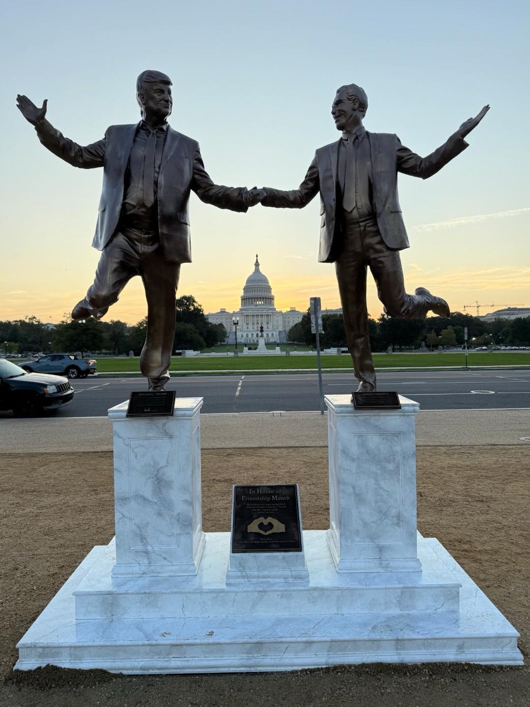Trump & Epstein - 'Best Friends Forever' Statue (miniature)