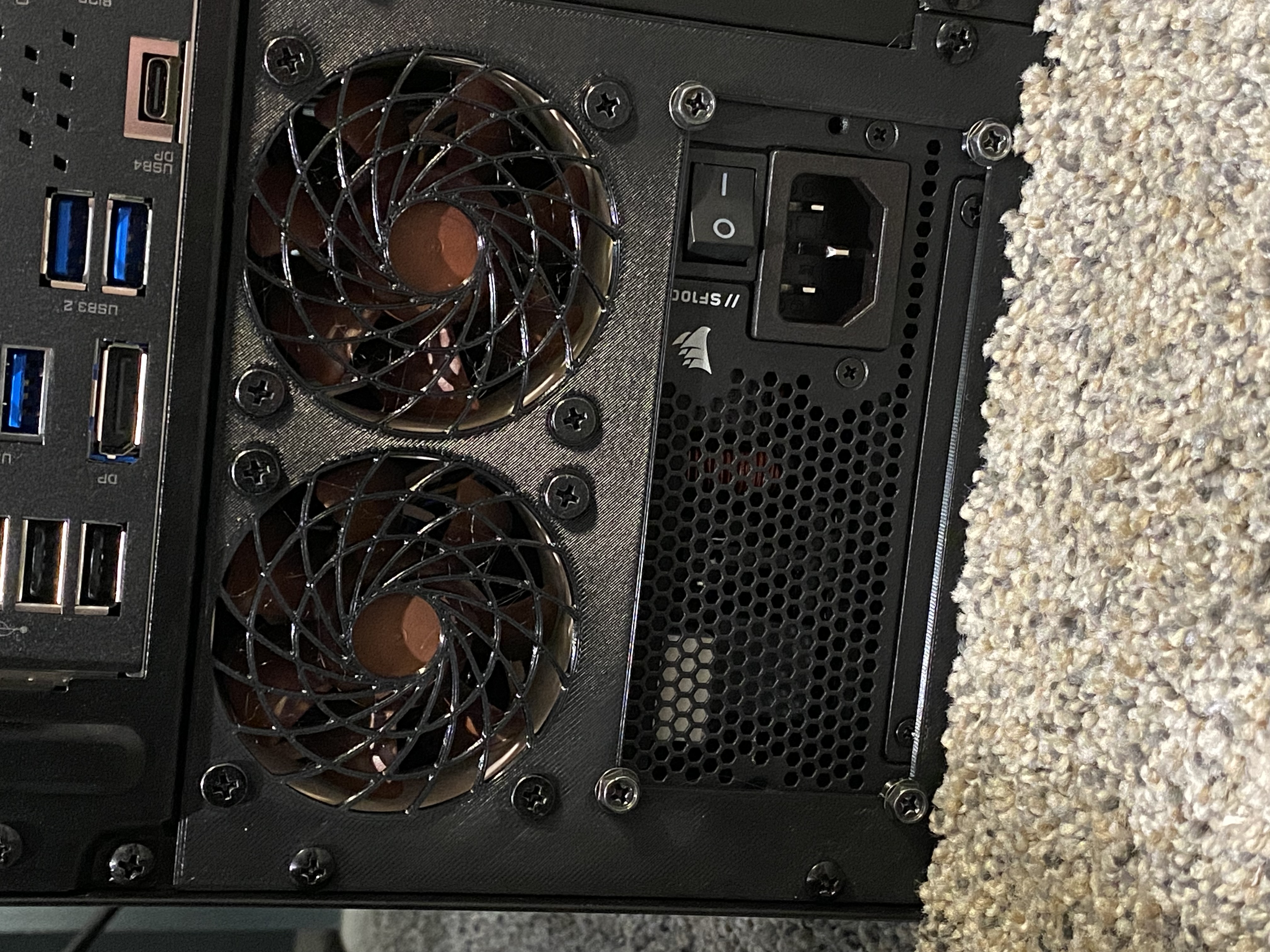 Jonsbo N6 SFX And Dual 60mm Fan Rear Mount 3D model