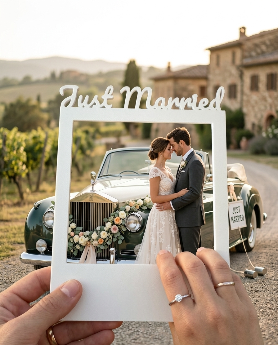 Polaroid Photo Prop "Just Married"