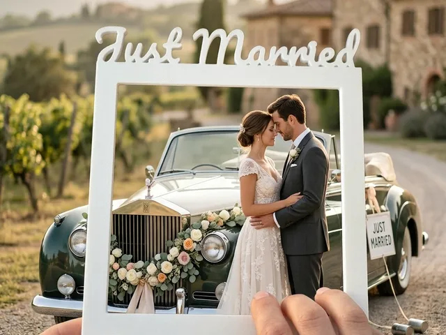 Polaroid Photo Prop "Just Married"