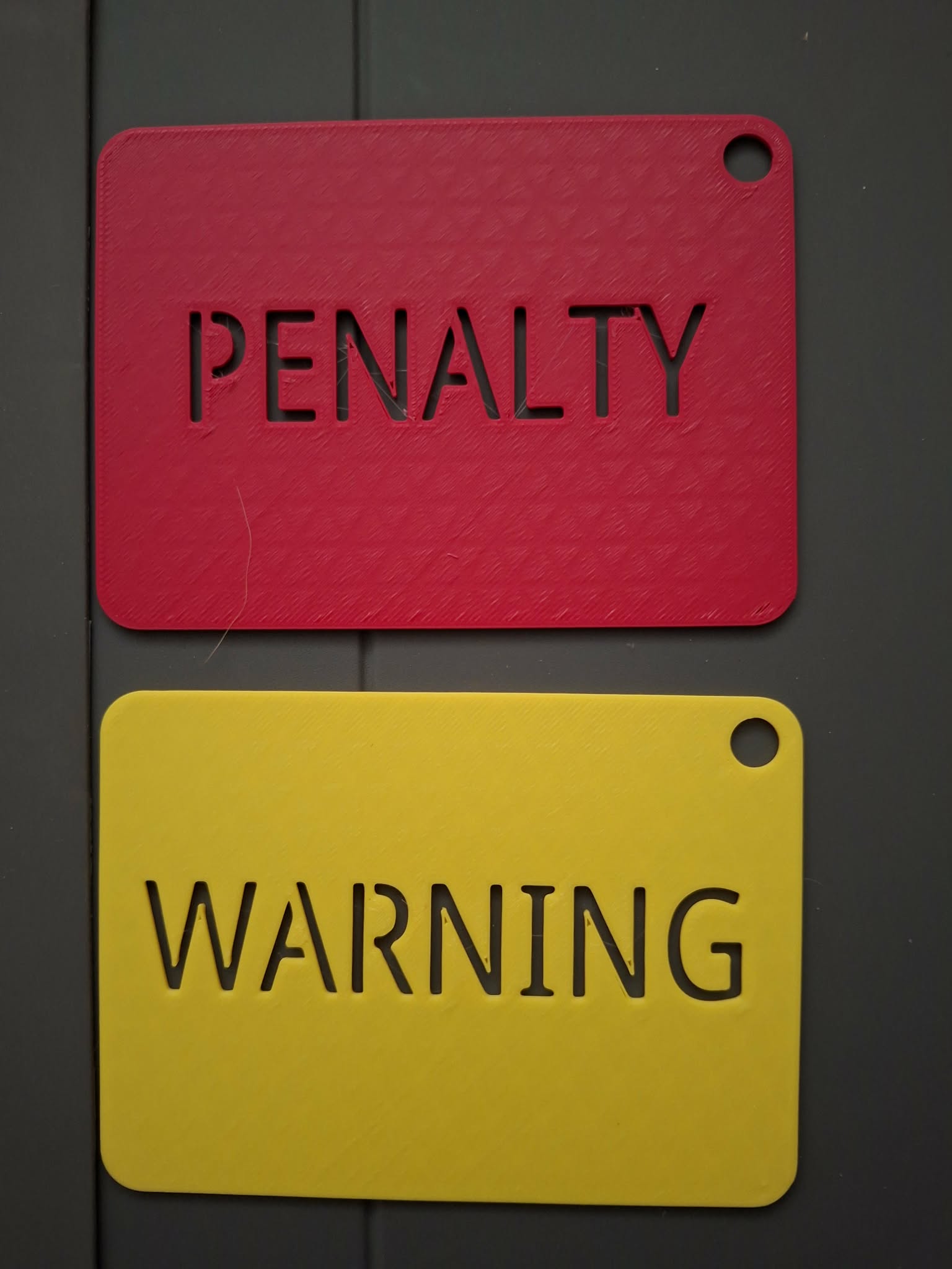 referee penalty warning cards