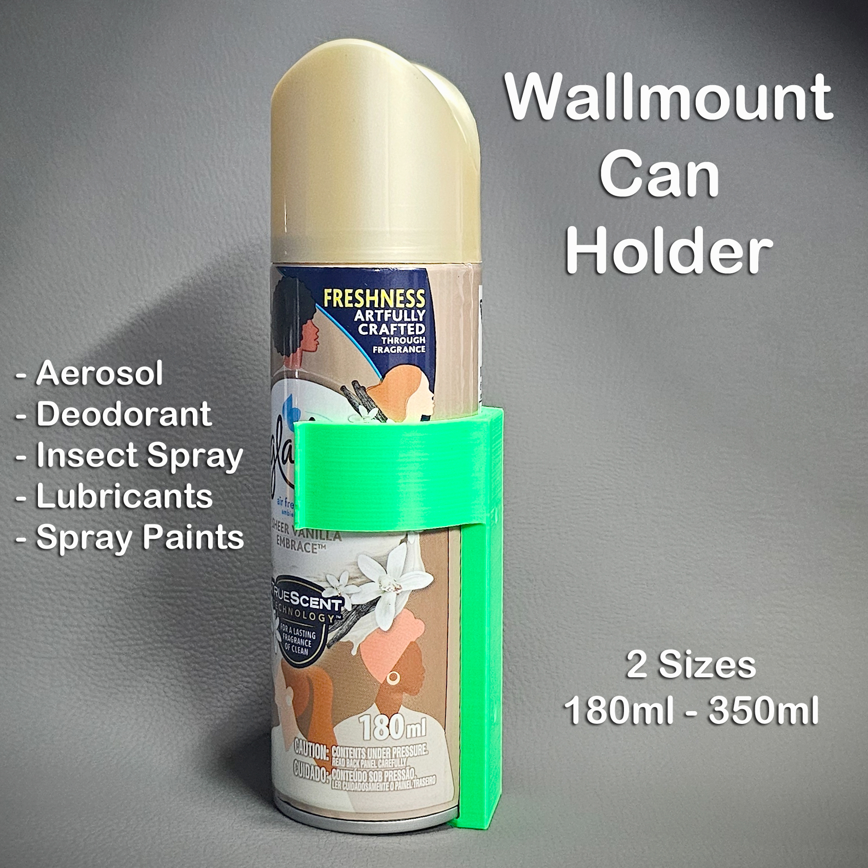 Aerosol Can wall mount Holder 2 Sizes