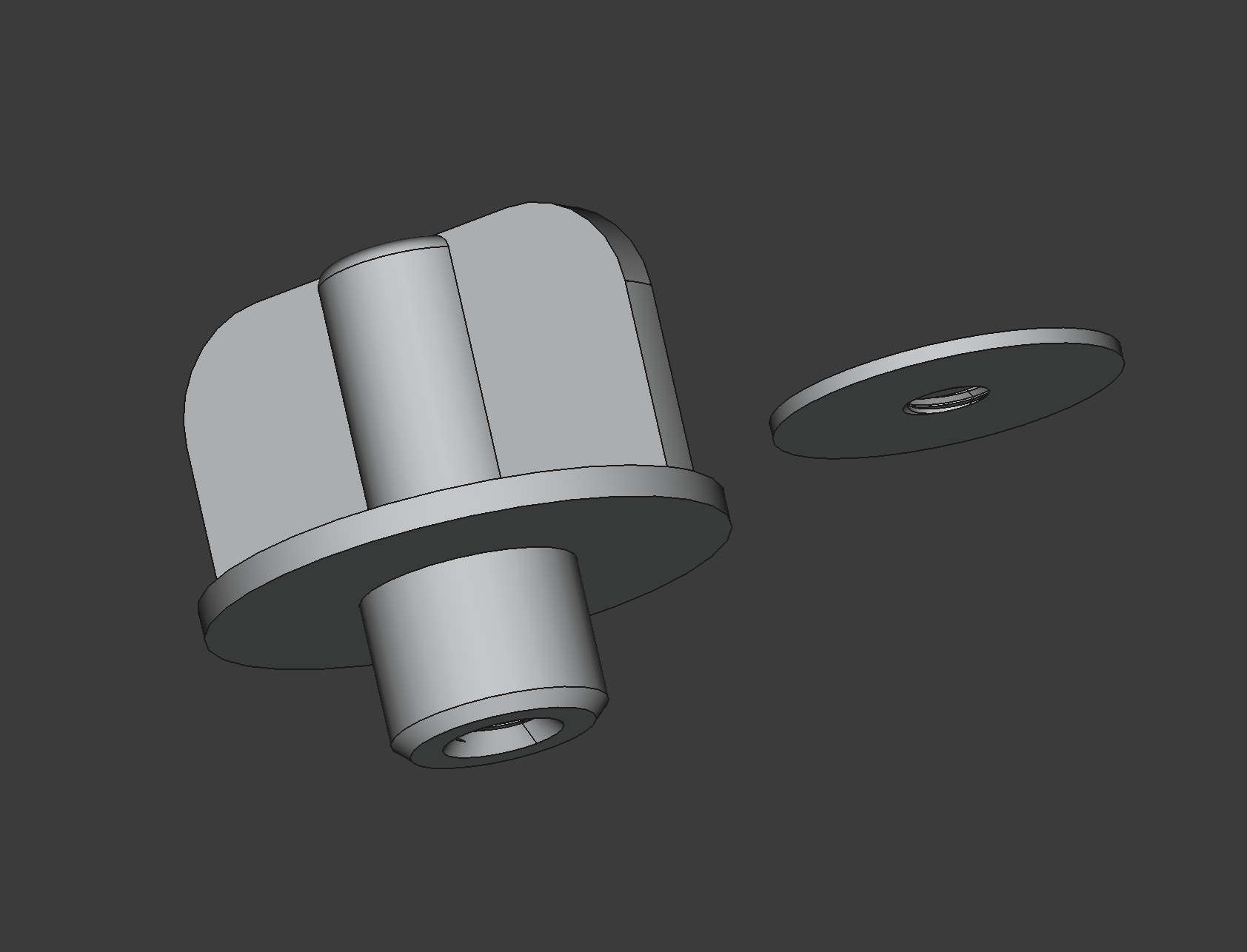 Toilet seat nut M6 #freecad
