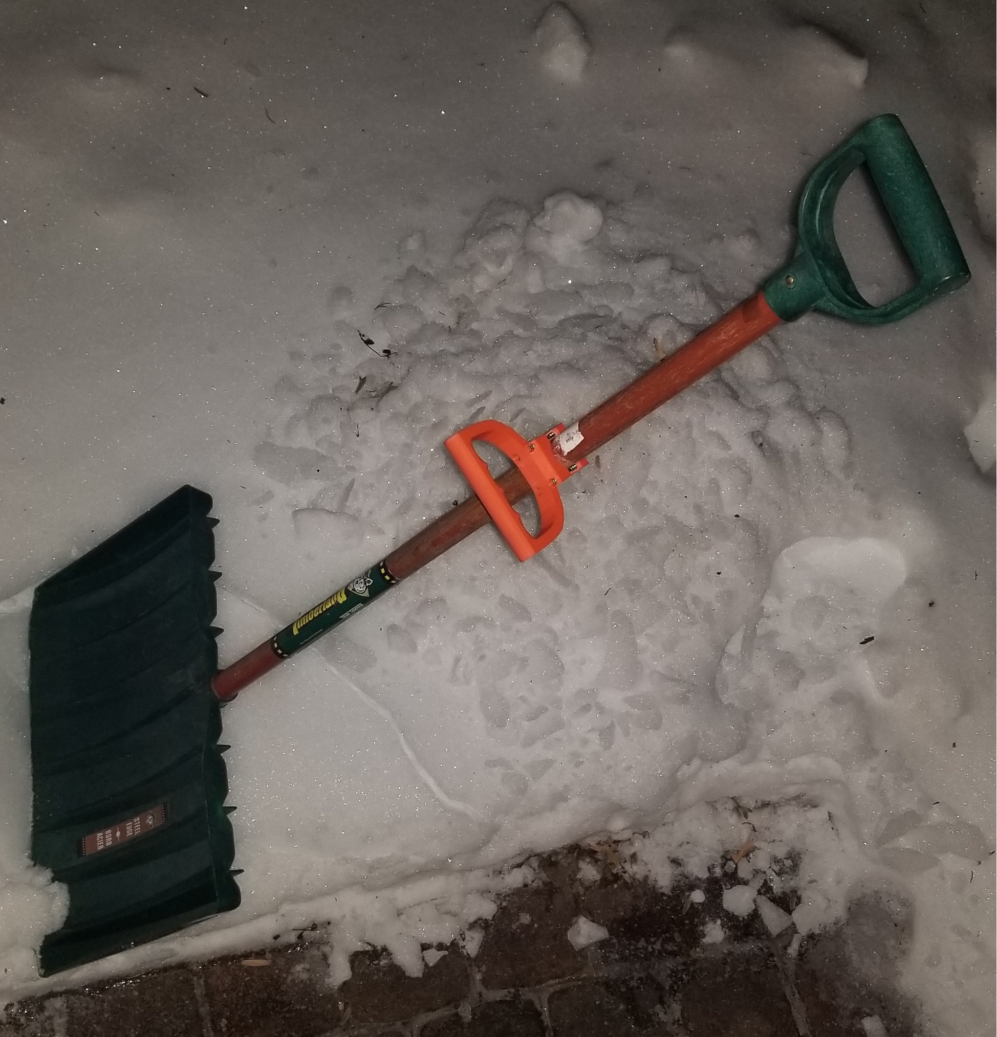 Ergonomic Snow Shovel Shaft Handle Add-on