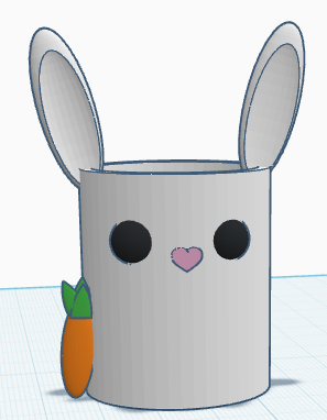 Cute bunny pencil holder 3D model