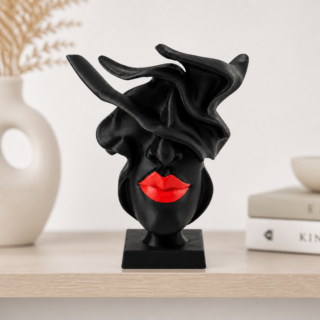 Veiled Lips Bust Sculpture