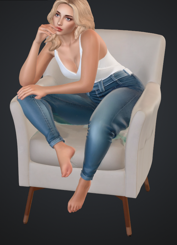 Frau im sessel