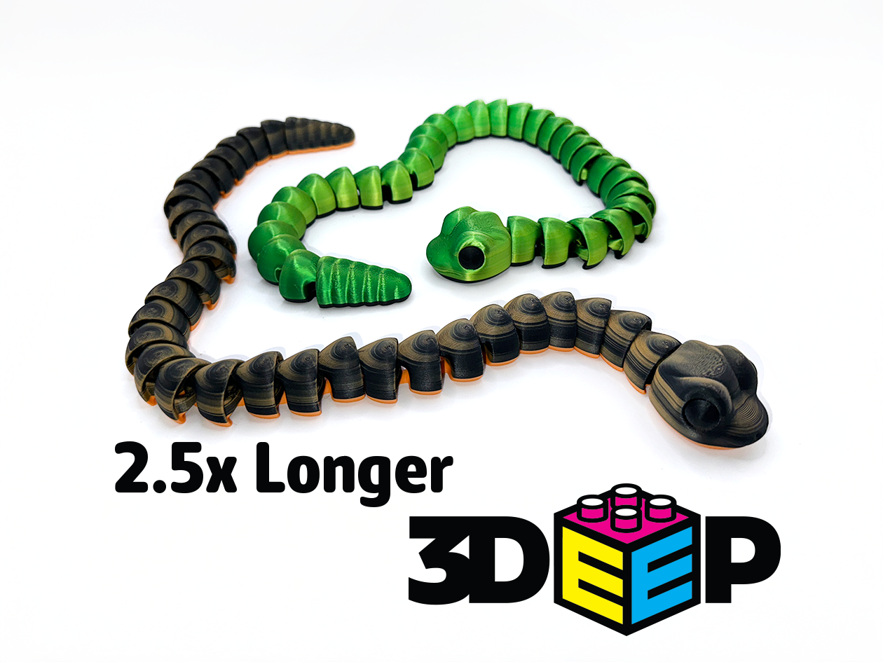 Flexi Long Snake - Print in place - No Supports
