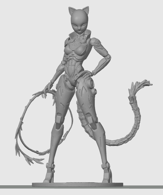 Cyber cat-girl figurine 13