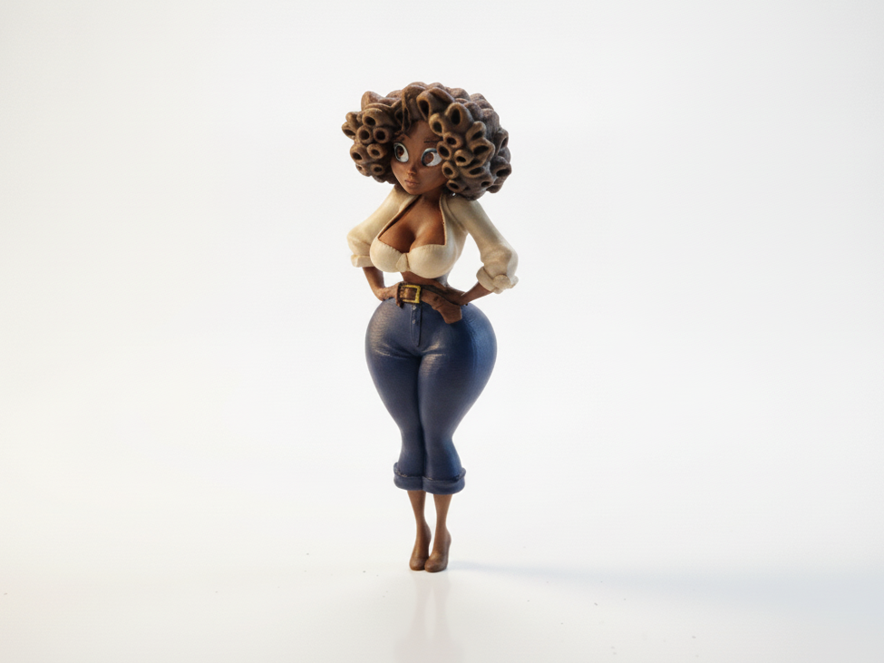 Curvy Girl Figurine Female Figure 3D Printable