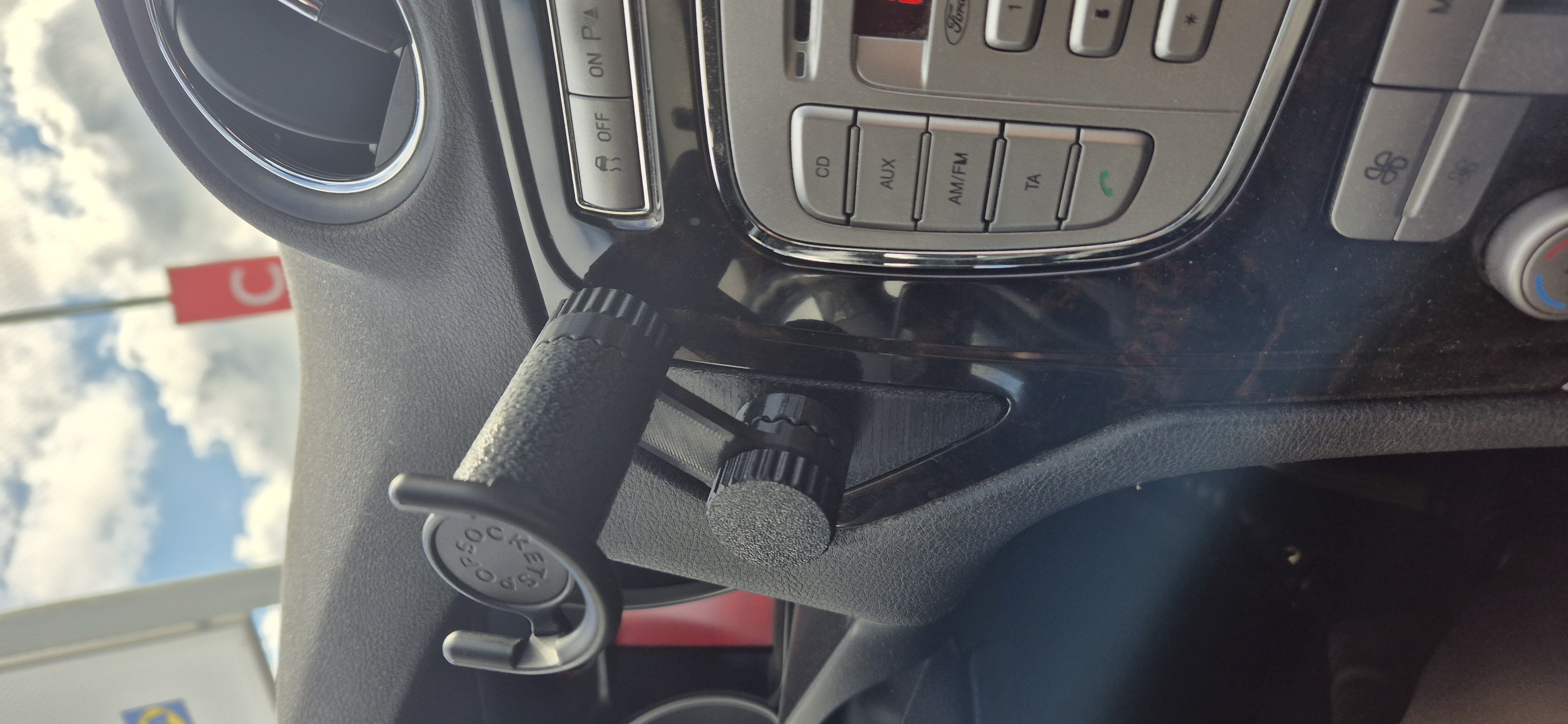 Ford Mondeo MK4 Console Cover Adapter for Multifunctional Arm and PopSocket Vent Mount 3D model thumbnail