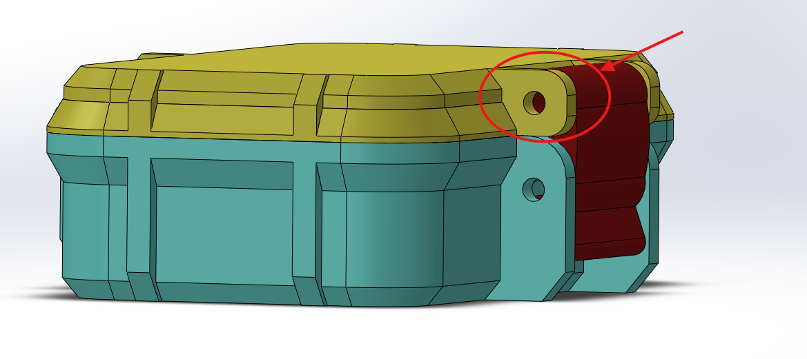 One Hinge Tool box Parametric - Solidworks full custom - shorter lid