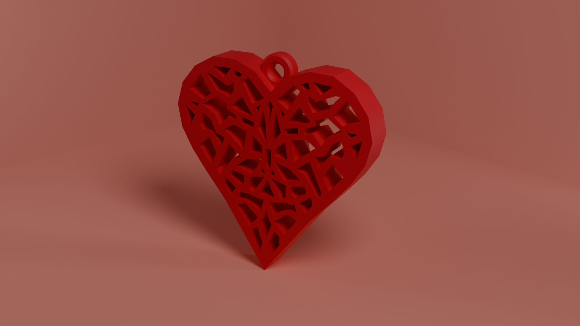 Geometric Heart Keychain