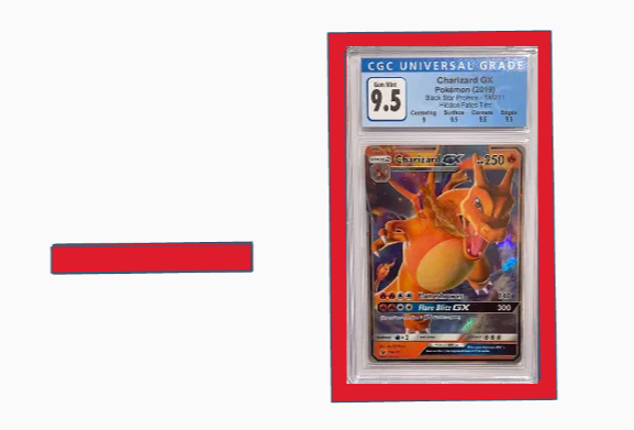 Pokemon Card Slab Case W/ a display stand