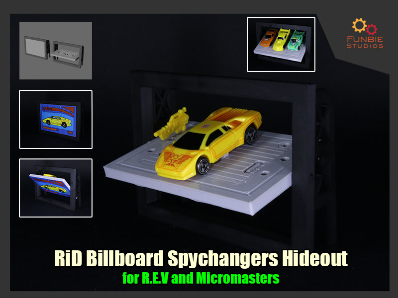 Transformers RiD Billboard Spychangers Hideout (for R.E.V and Micromasters)