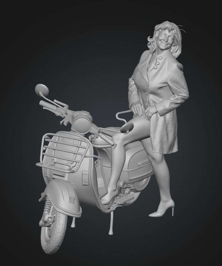 Retro Chic on a Red Scooter
