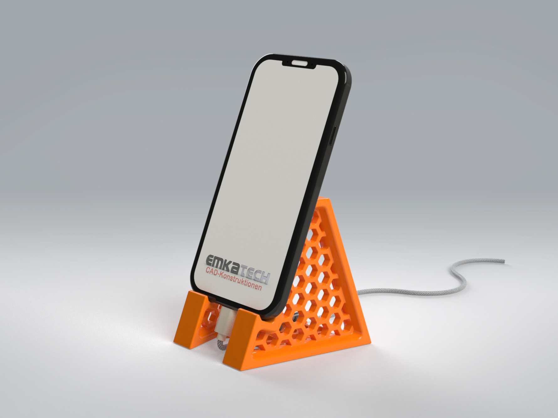 Simple Phone Stand – Support‑Free Print for Portrait & Landscape with Cable Pass‑Through