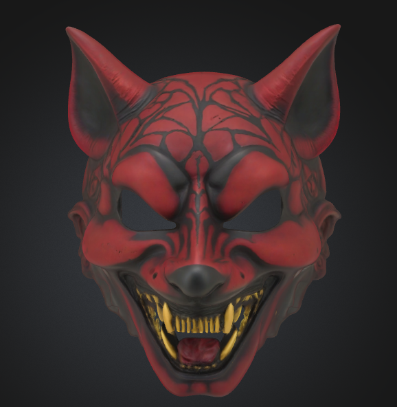 Demon Fox Oni Mask – Grin of the Underworld