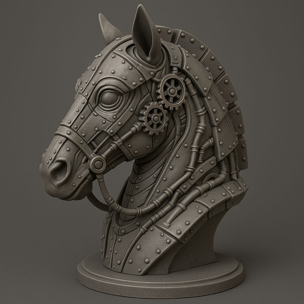 Steampunk Mechanical Horse Bust