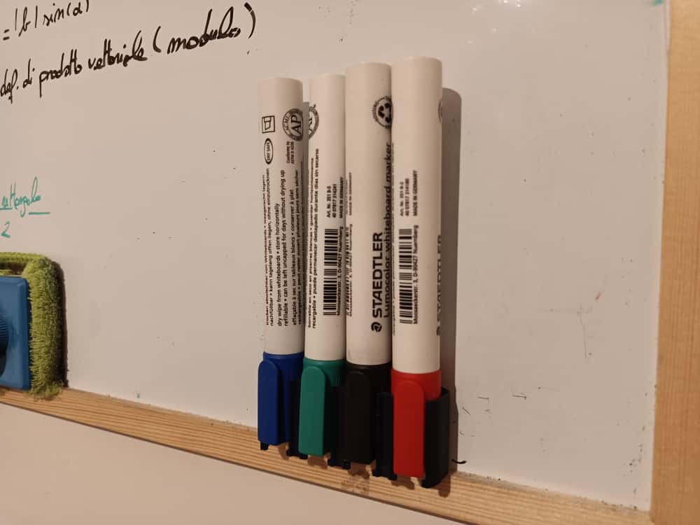 Magnetic Marker Holder for Whiteboard - Fits Staedtler, 10 mm Magnet Slots, No Supports