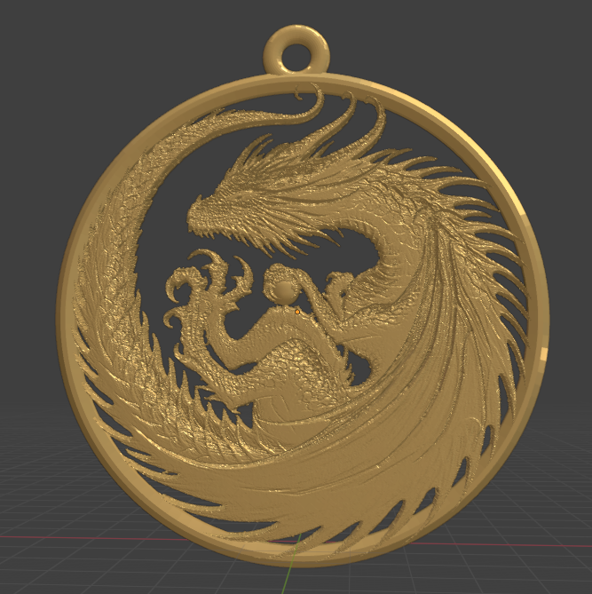 Coiled Dragon Pendant