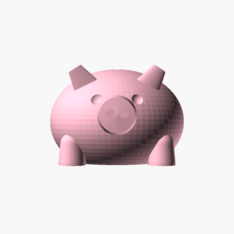 Piggy Bank — top coin slot + finger-twist bottom plug