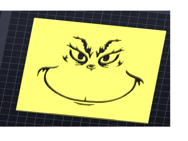 Grinch face stencil from grinch_face