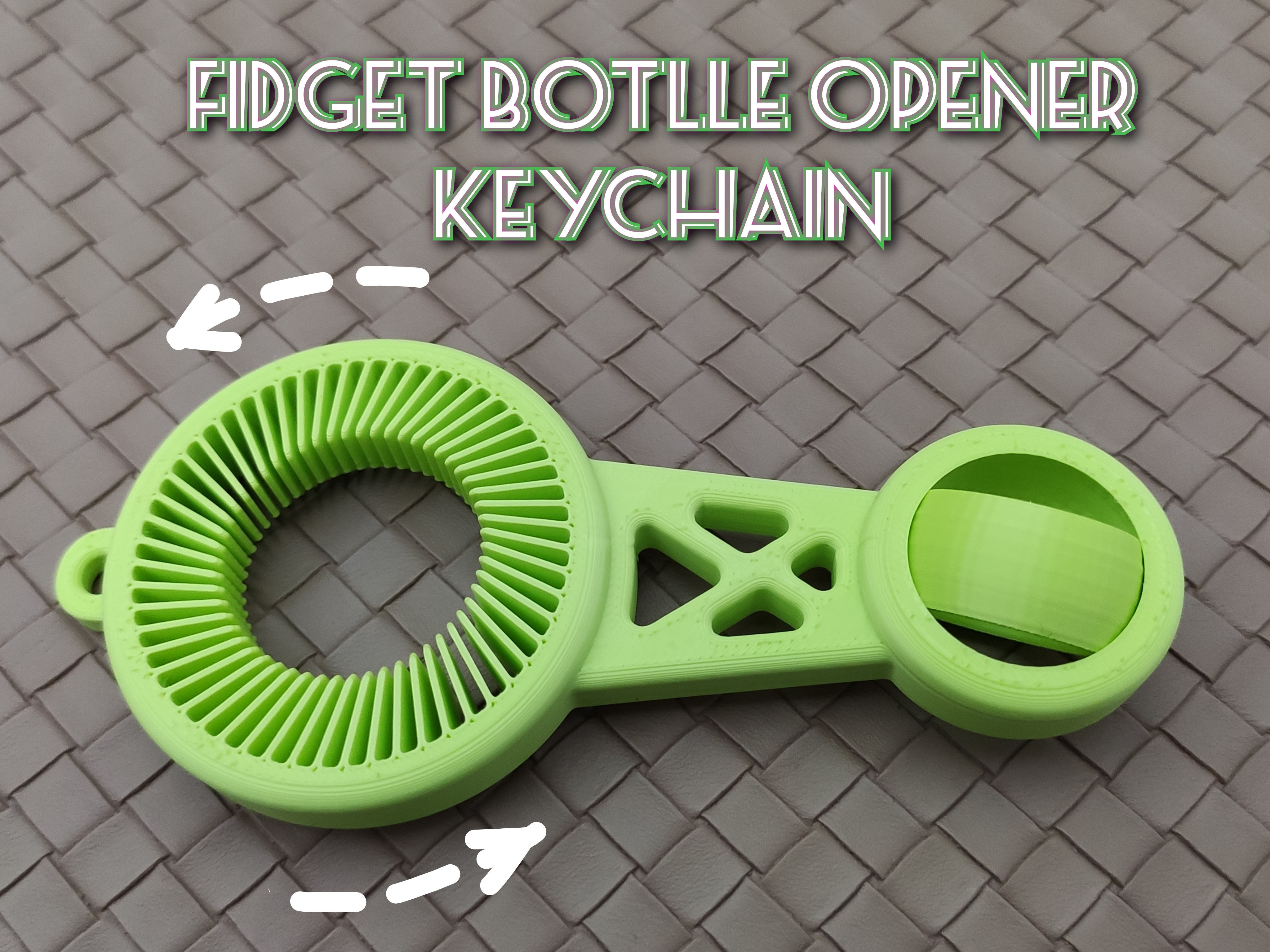 PET bottle Opener - Spinner Fidget (keychain)