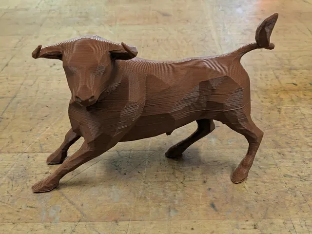 Low Poly Charging Bull - Dynamic Geometric Statue