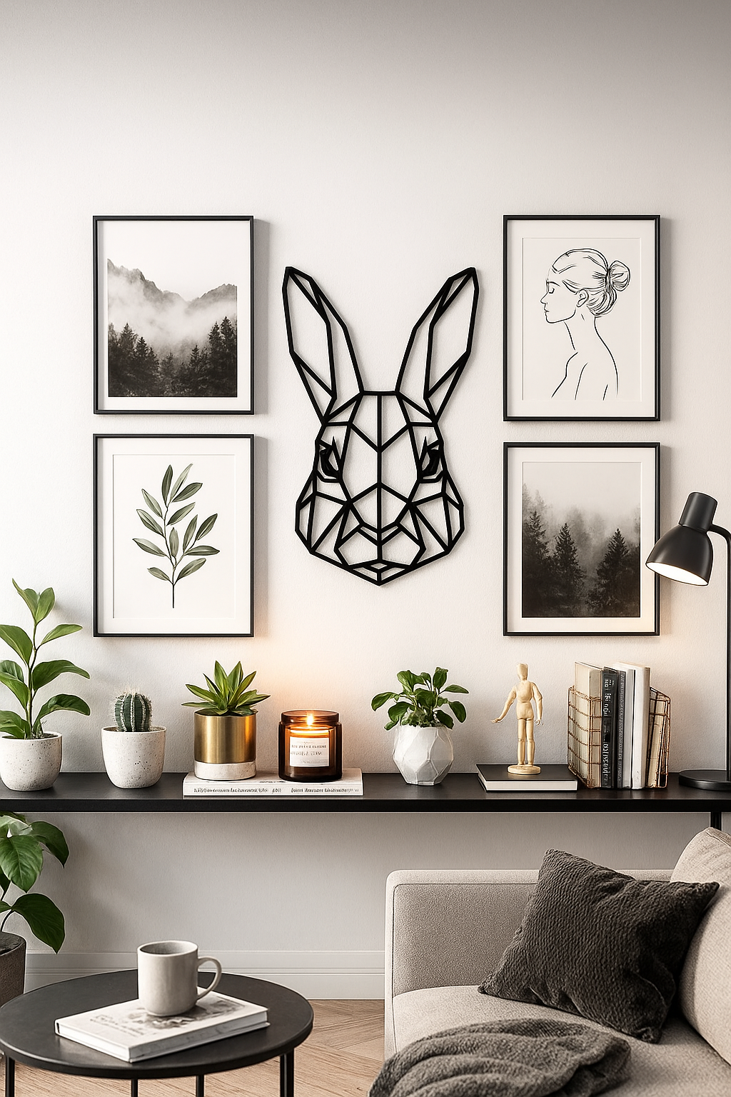 Geometric Rabbit Wall Art – 3D Printable Bunny Head