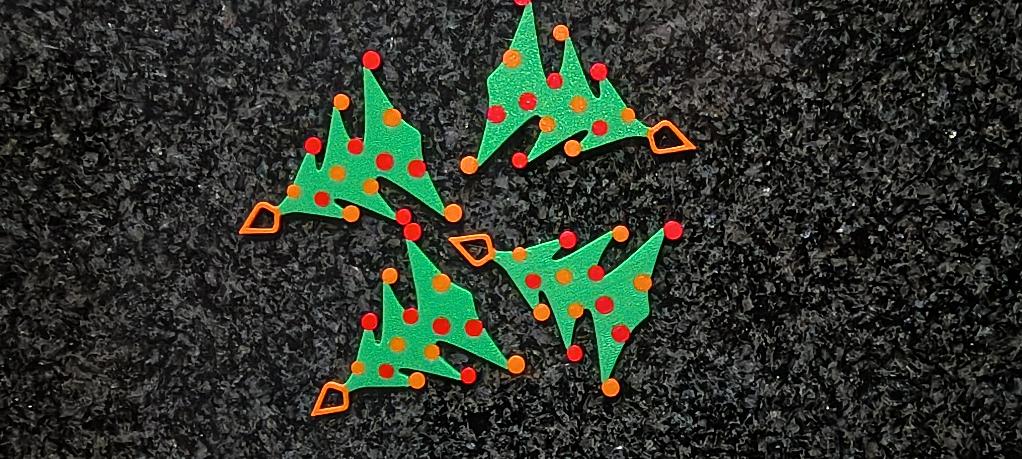 Stylized 2D Christmas Tree, Multicolor