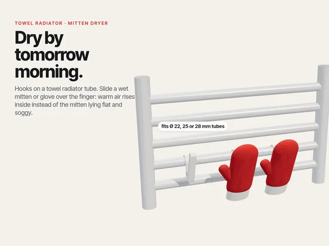 Mitten Dryer for Towel Radiators