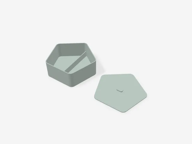 Rounded Pentagon Storage Box with Lift-Off Lid