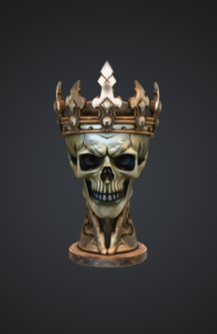 Gothic Skull King Bust – Ornate Crowned Skeleton Sculpture