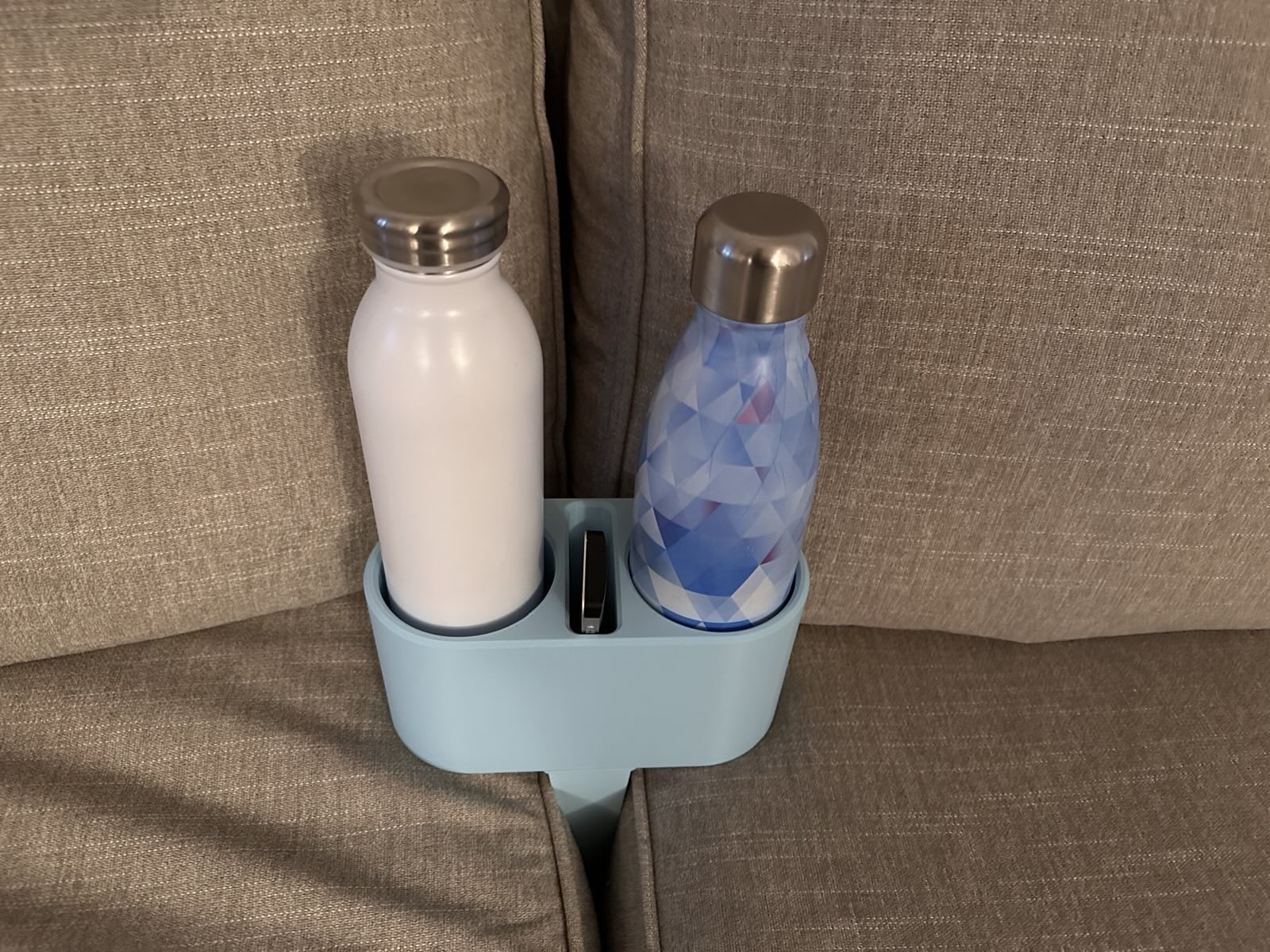 Couch Double Bottle Holder with Remote Holder