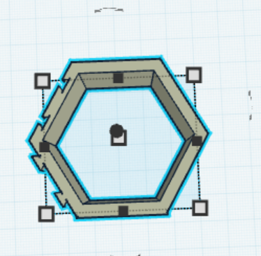 interlocking hexagons with one conection