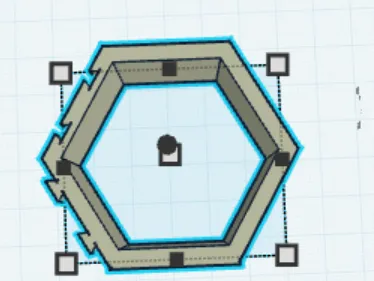 interlocking hexagons with one conection
