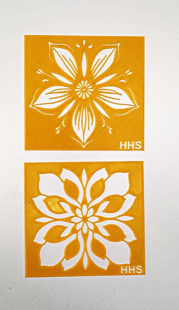 Miniatura 2 do modelo 3D flower stencil pack 1