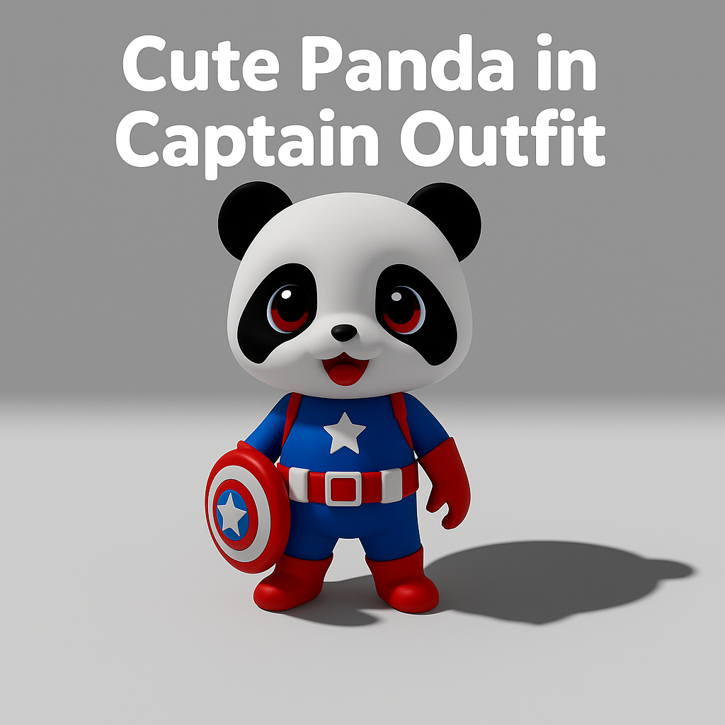 Captain Panda – Superhero 3D Model