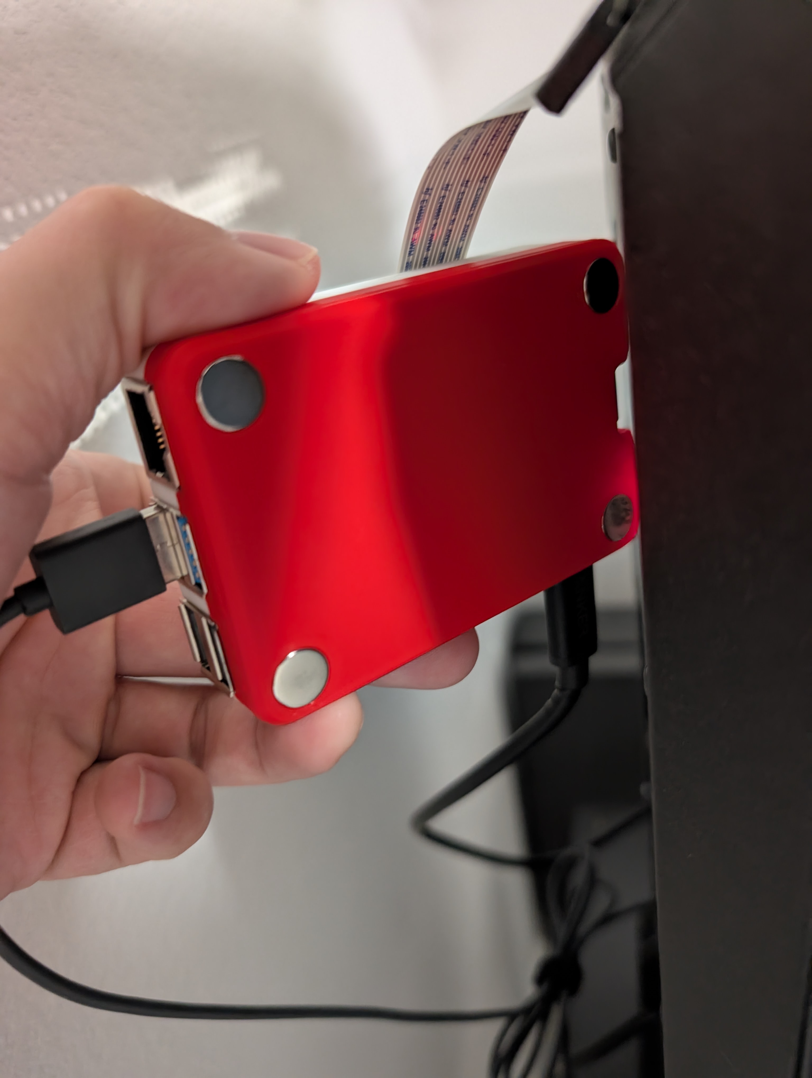 Raspberry Pi 4 Bottom case w/magnets 3D model thumbnail