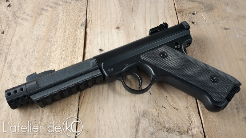 KJ MK1 railed barrel and silencer adapter 3D model