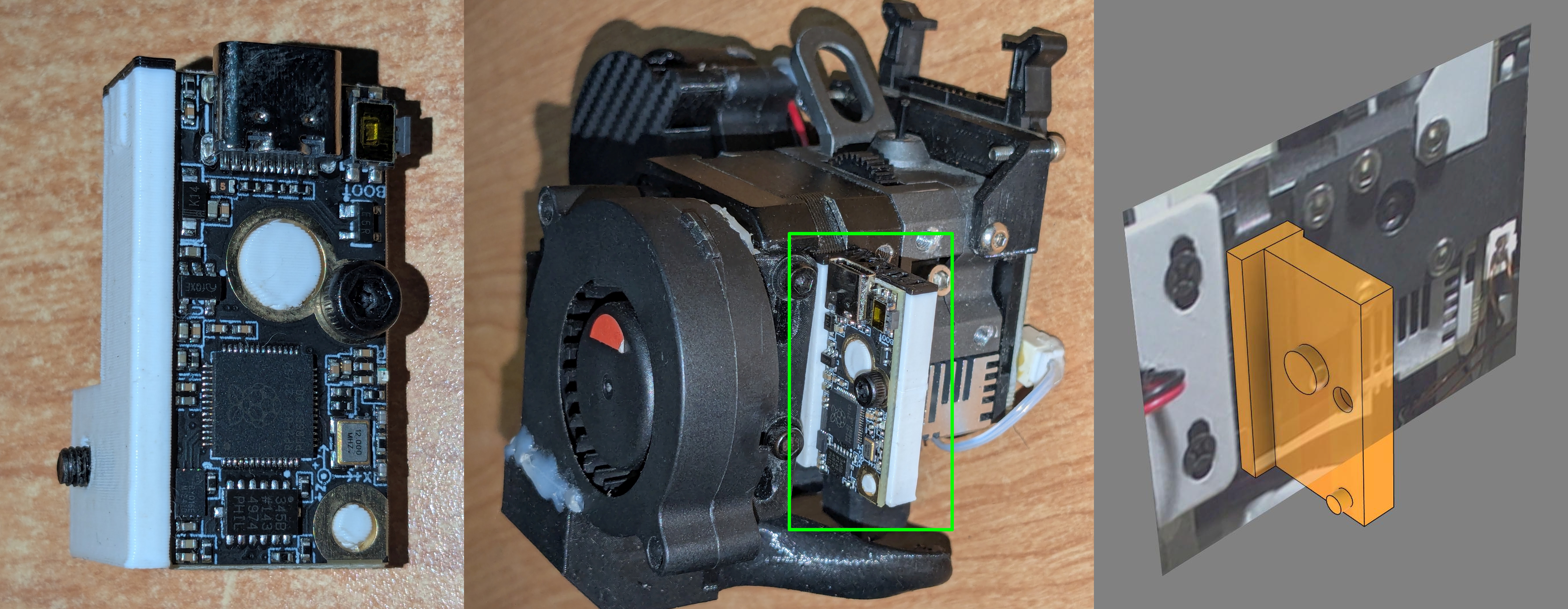 BigTreeTech ADXL345 Accelerometer Side Mount for Creality Sprite Extruders. Captive mounting screw design.