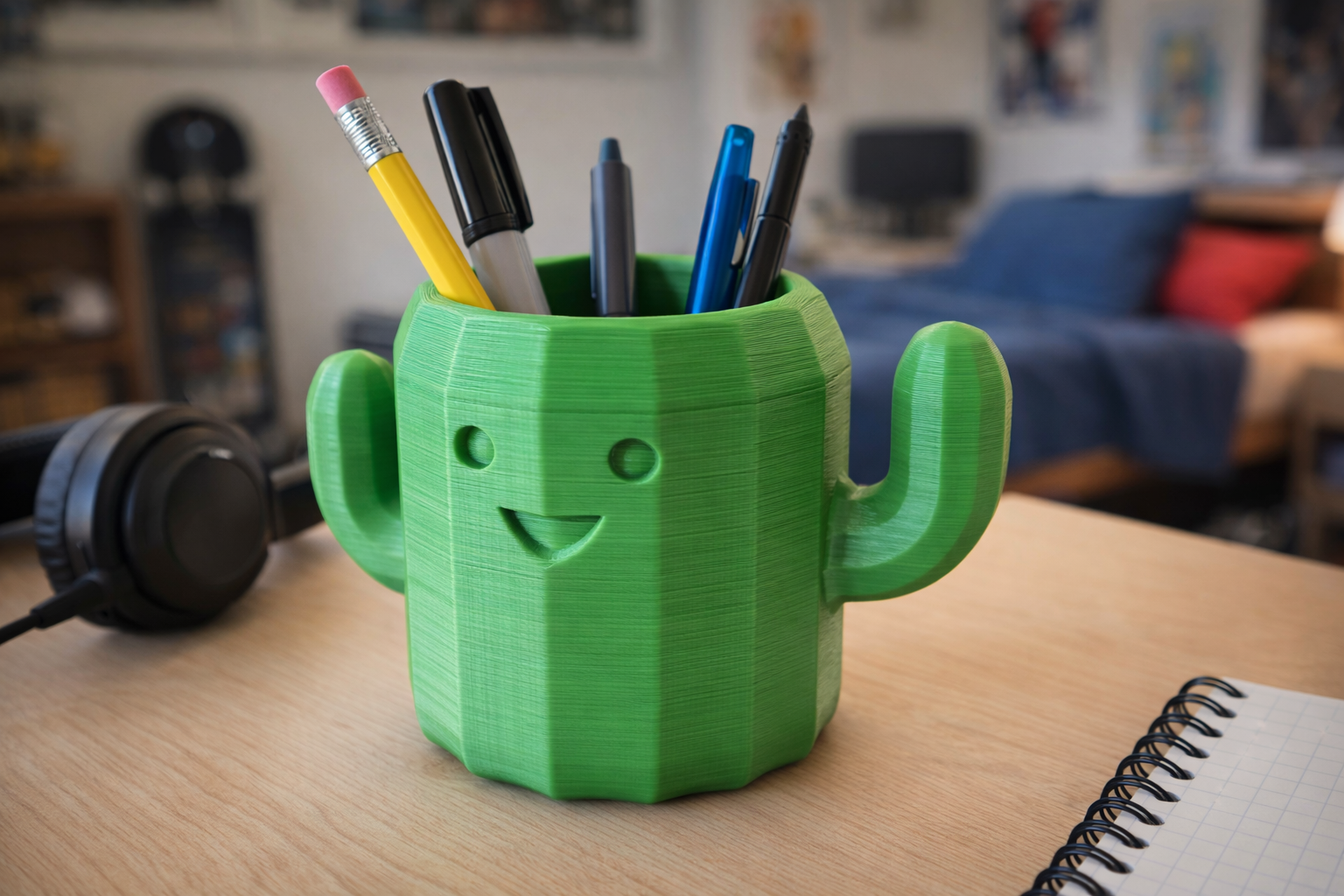 Cactus pen holder
