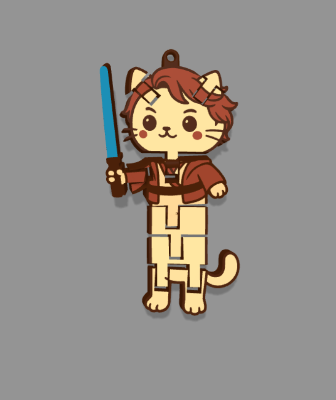 Flexy Anakin SkyKitty Flat Version Keychain