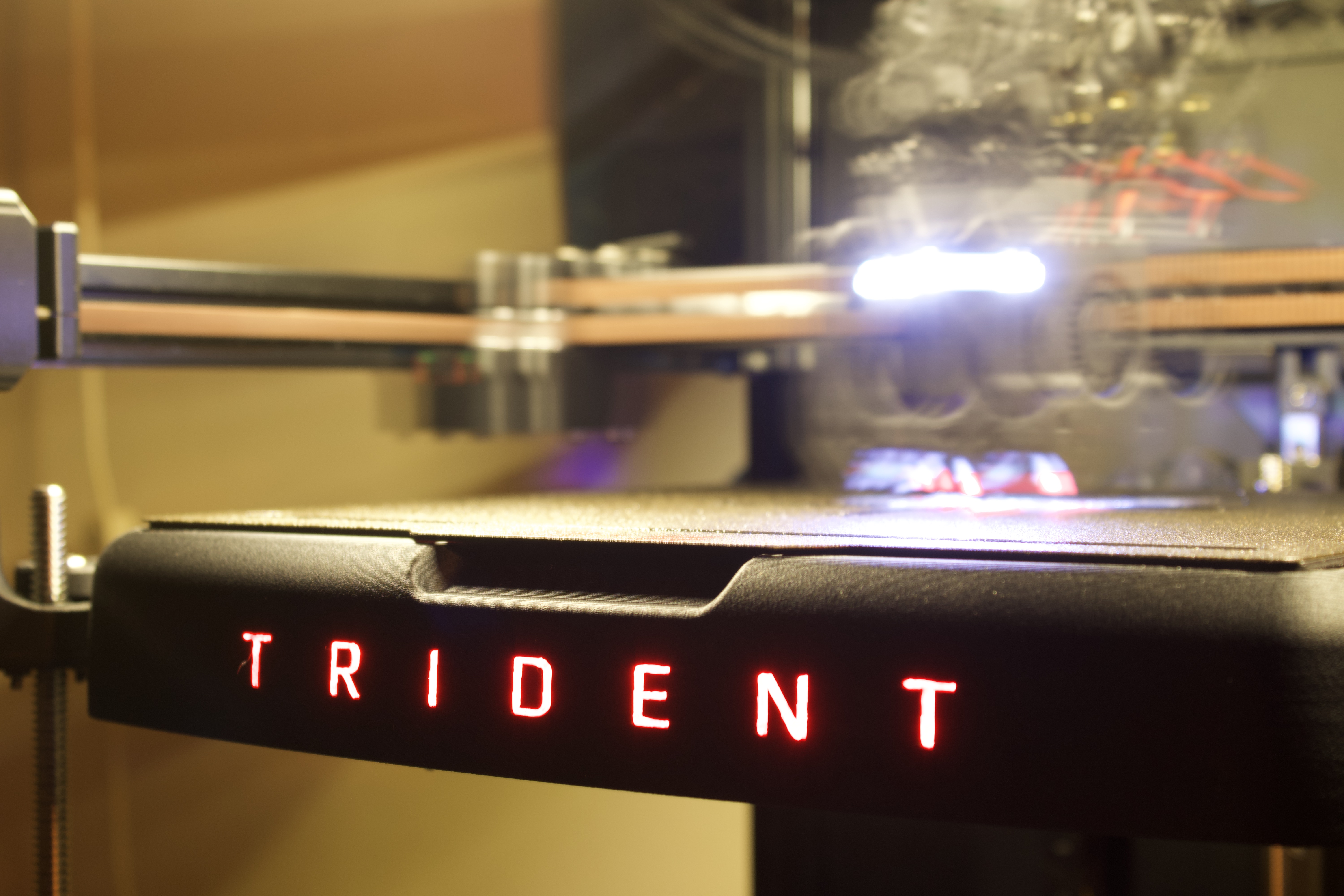 Voron Trident Bed Front Cover with LED Logo