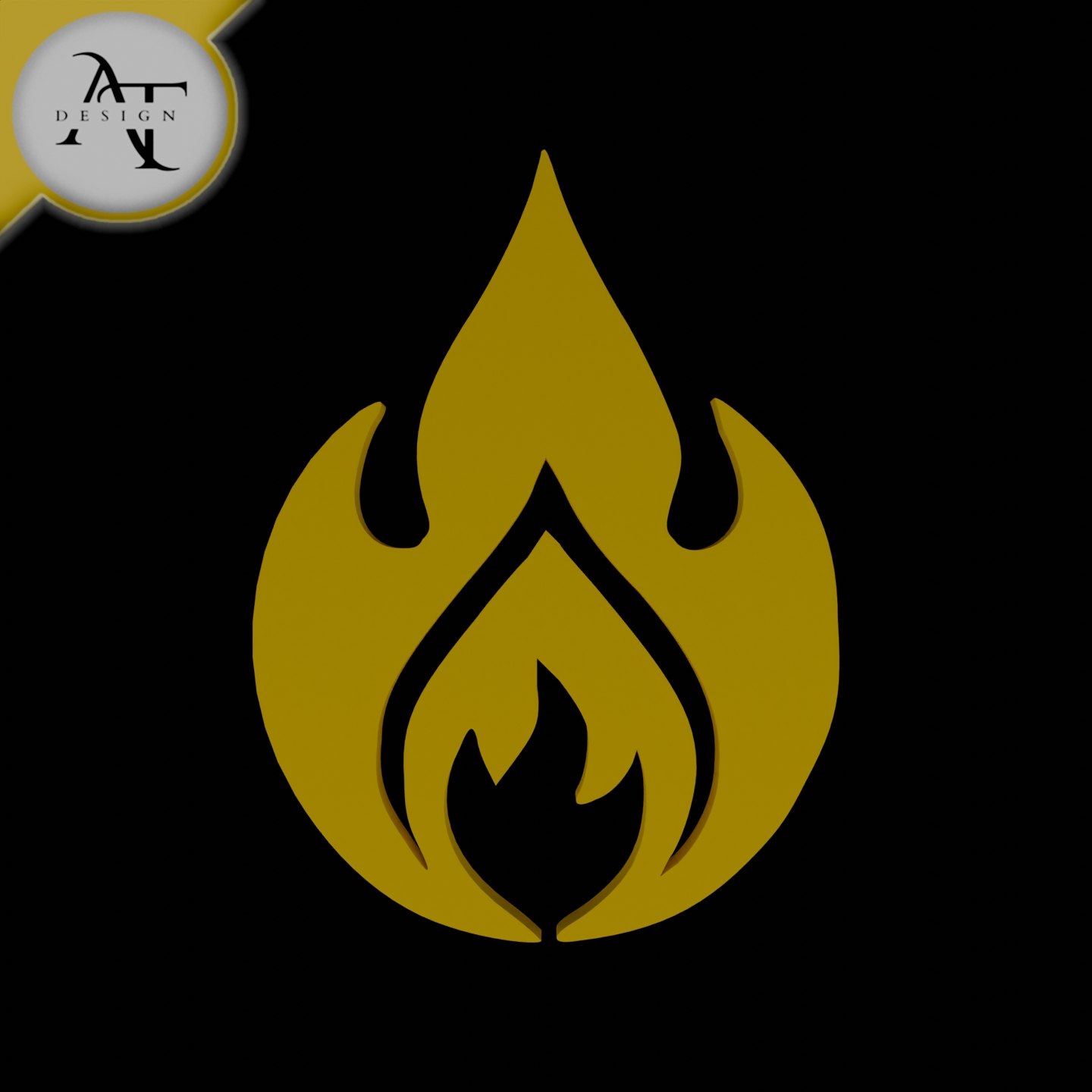 Simple Flame Symbol - 2D Art