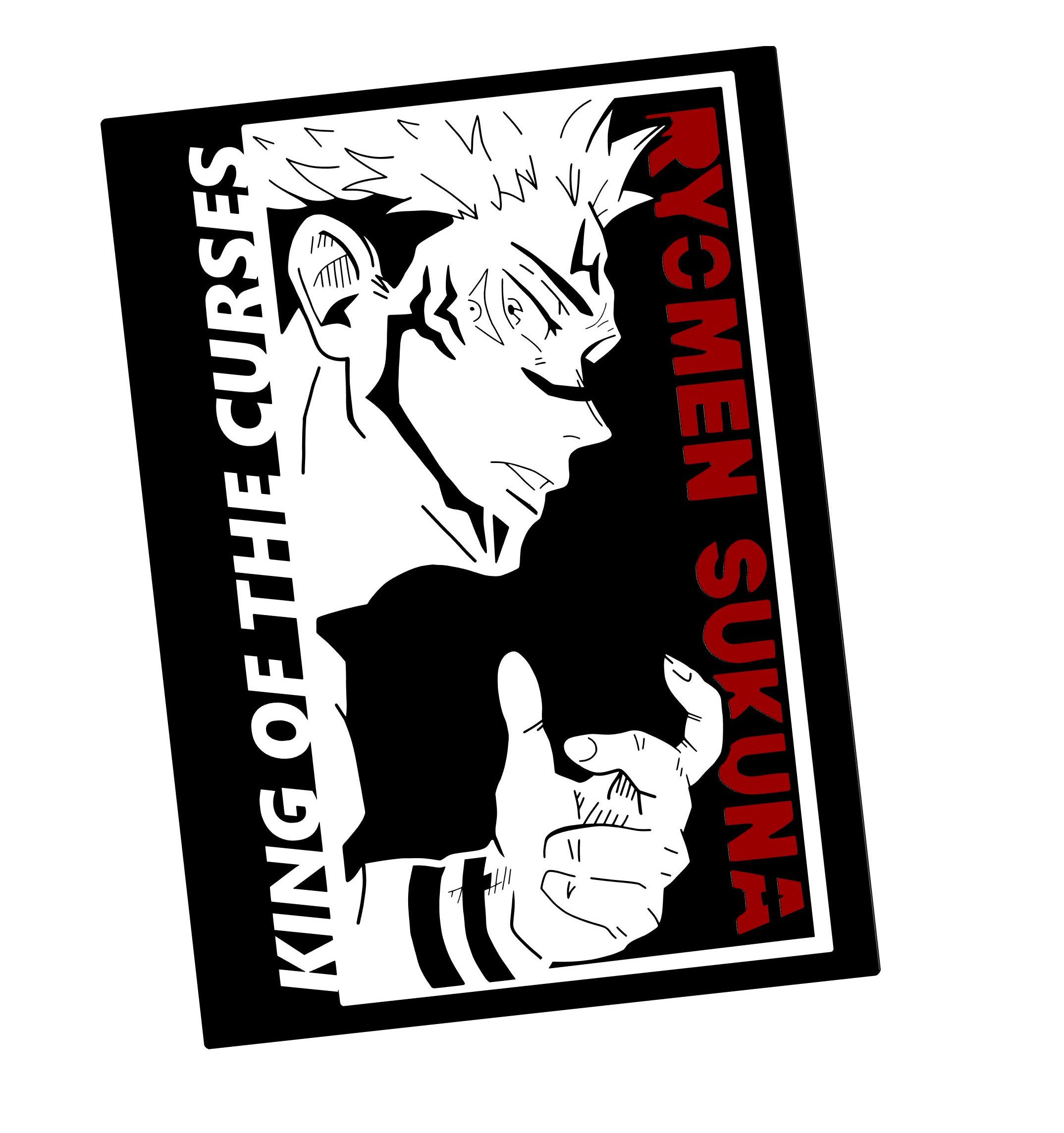 Sukuna 3D Art  | JJK Layered Cut Files | STL DXF | Anime Room Decor — thumbnail 2