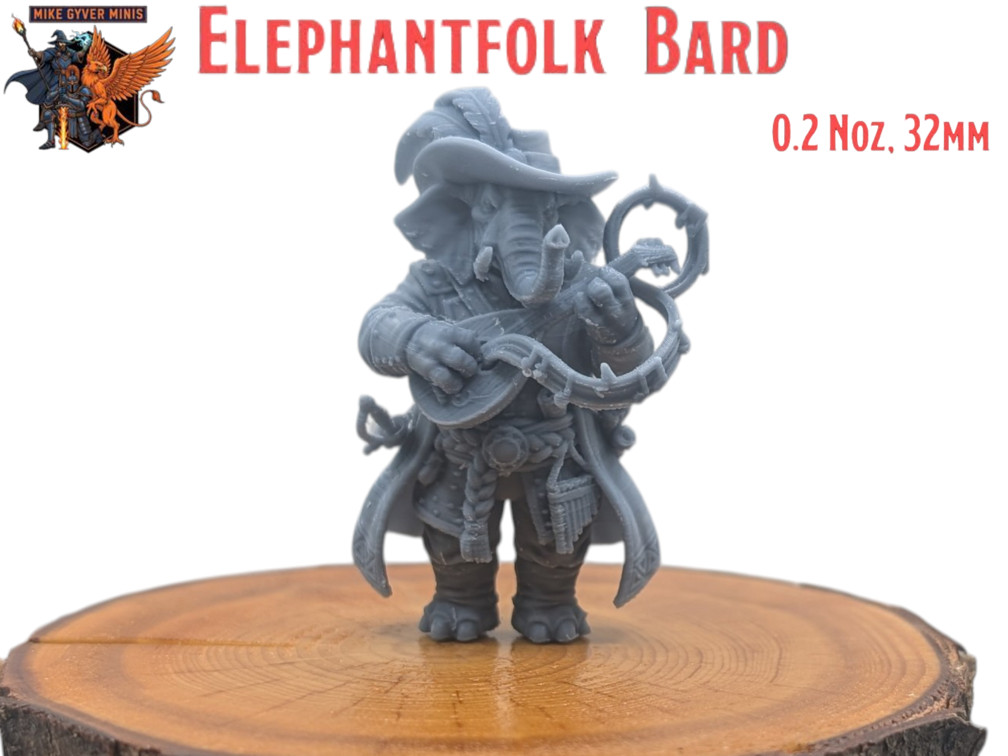 Elephantfolk Bard - MGM Print-Ready Mini