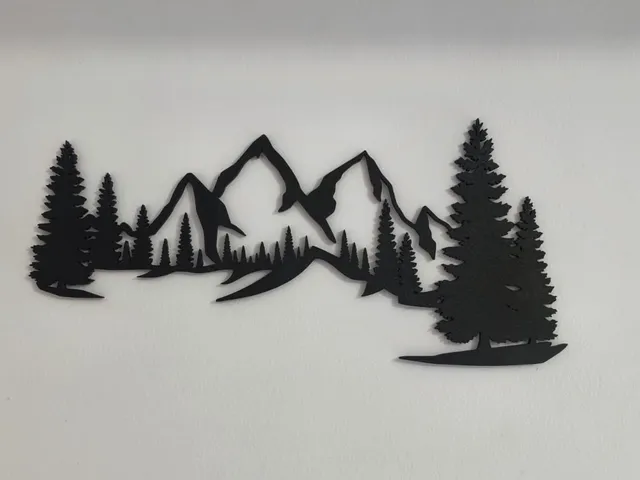 Mountain & Pine Trees Wall Art
