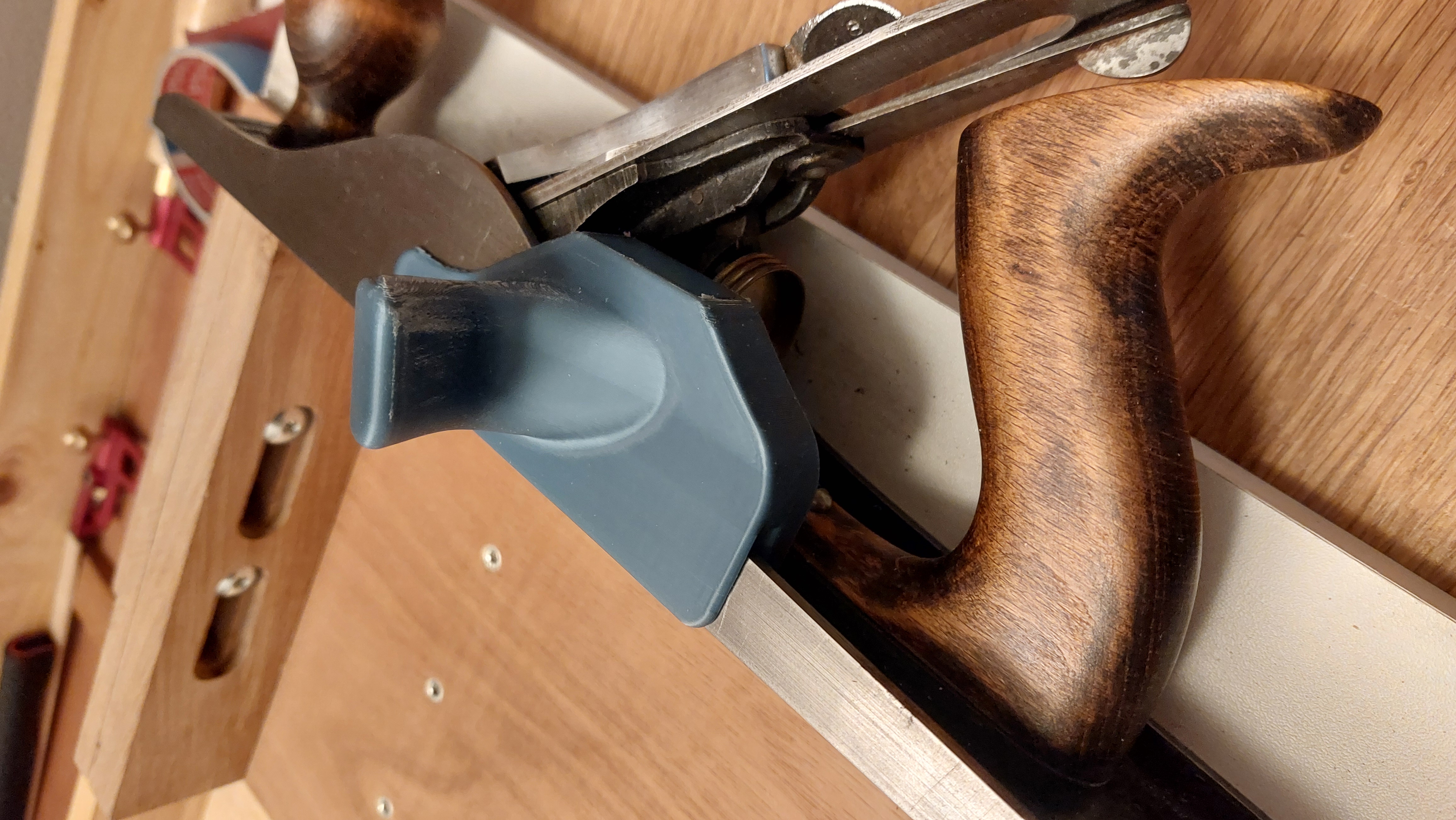 Stanley no 5 hand plane grip shooting board